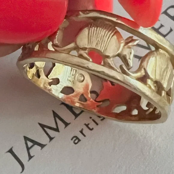 14k gold RARE Armadillo wide band ring